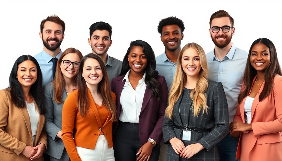Diverse group of professionals representing the future of chiropractic care, smiling confidently.