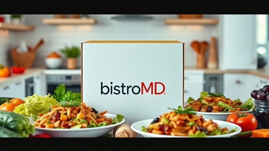 bistroMD meal delivery service box with healthy meals and fresh vegetables.