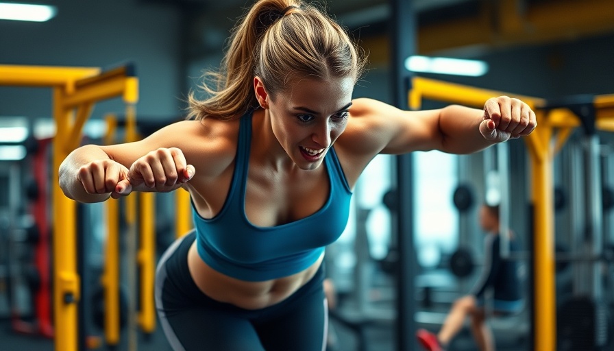 Dip exercise for strength training: Woman doing dips on parallel bars in gym.