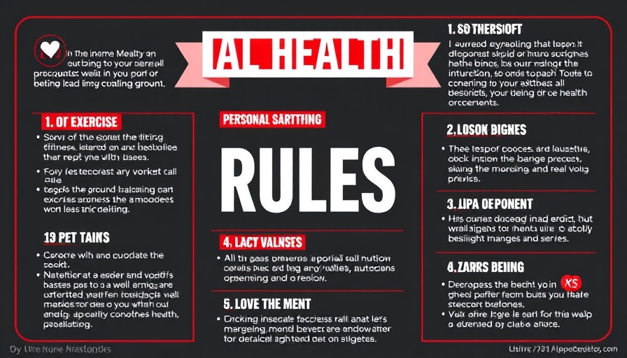 Infographic on personal health code for life and physique.