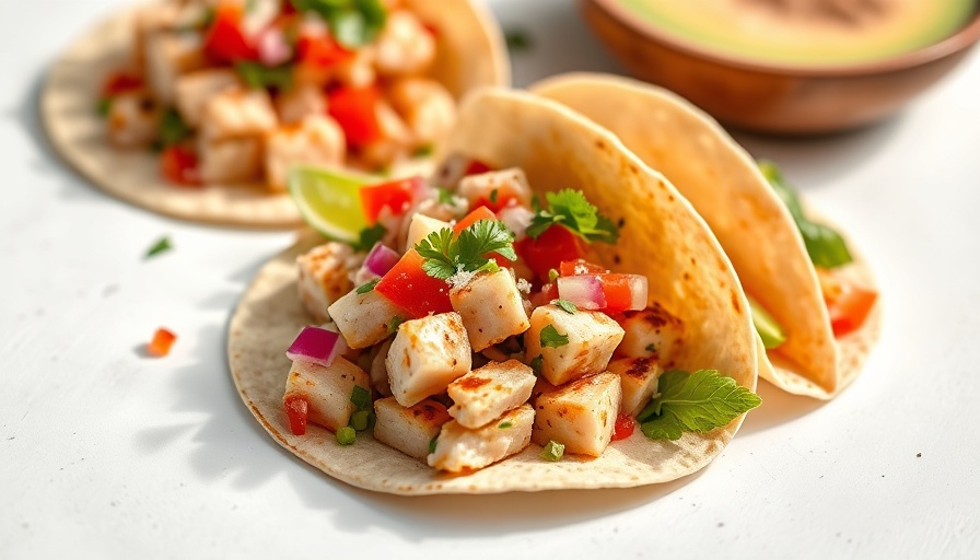 Healthy Hawaiian Tuna Tacos with fresh toppings.