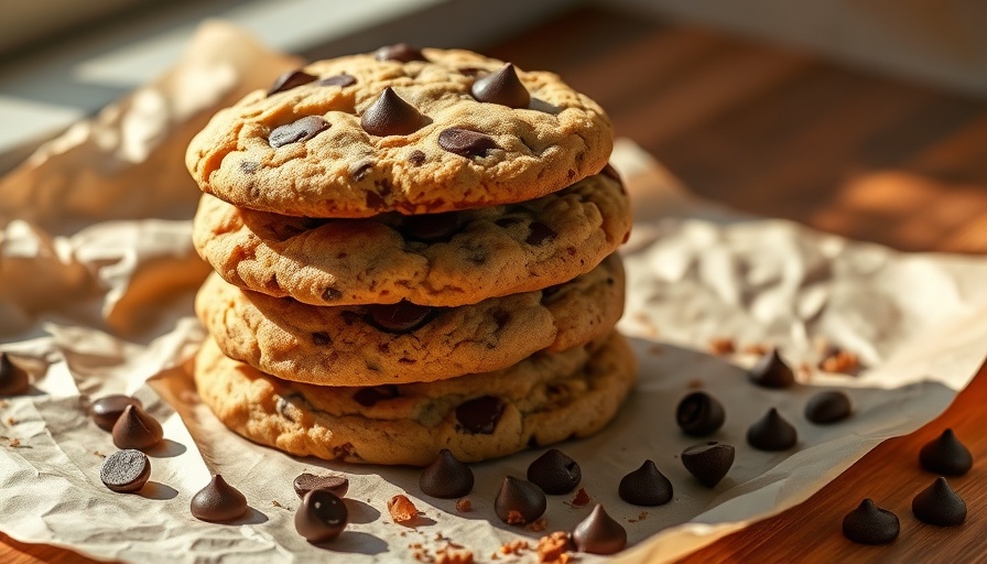 Healthy Chocolate Chip Pancake Cookies on parchment paper.
