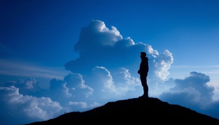 Surreal silhouette representing journey to develop true self-confidence.