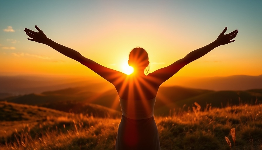 Silhouette of a woman embracing healing from cPTSD at sunrise.