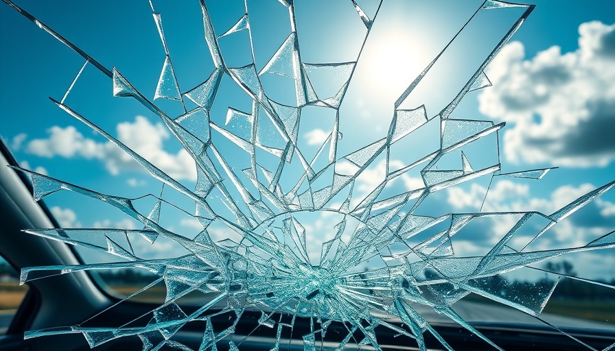 Shattered car windshield in sunlight, related to ICBC Treatment.