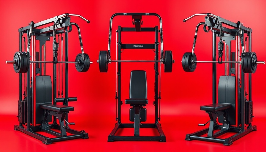 Best Smith machine options for home gym setups on red background.