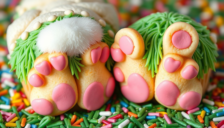 Colorful Low-Sugar Bunny Butt Cupcakes with sprinkles.