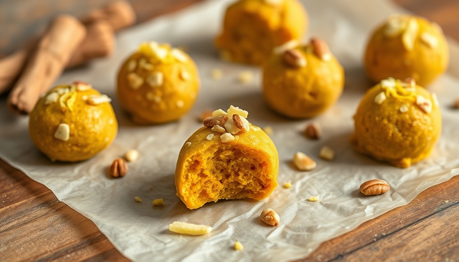Close-up of lemon ginger turmeric energy bites with nuts and zest.