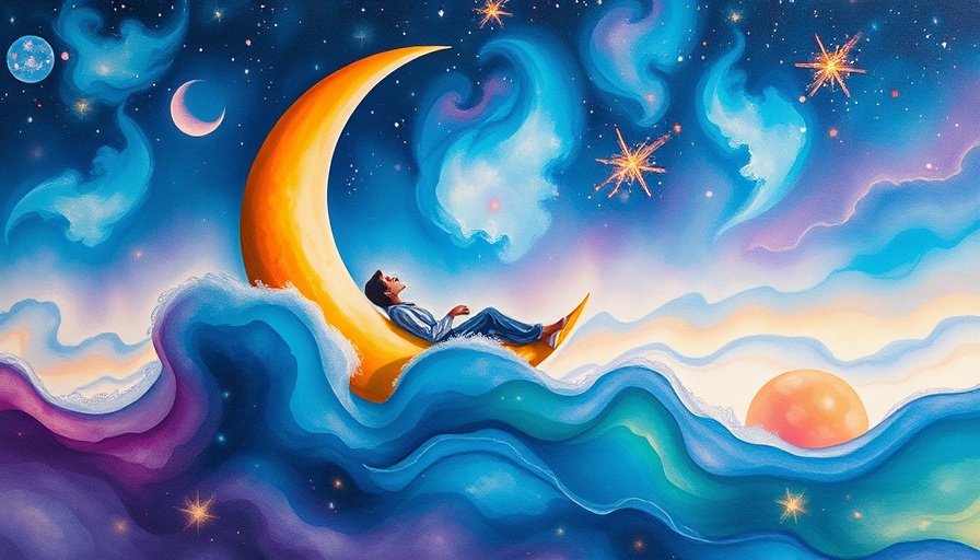 Get Out of Your Own Way: Dreamy scene with crescent moon.