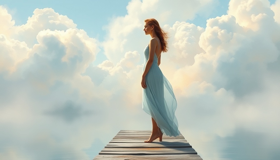 Surreal painting of a woman trusting the pause for personal development.