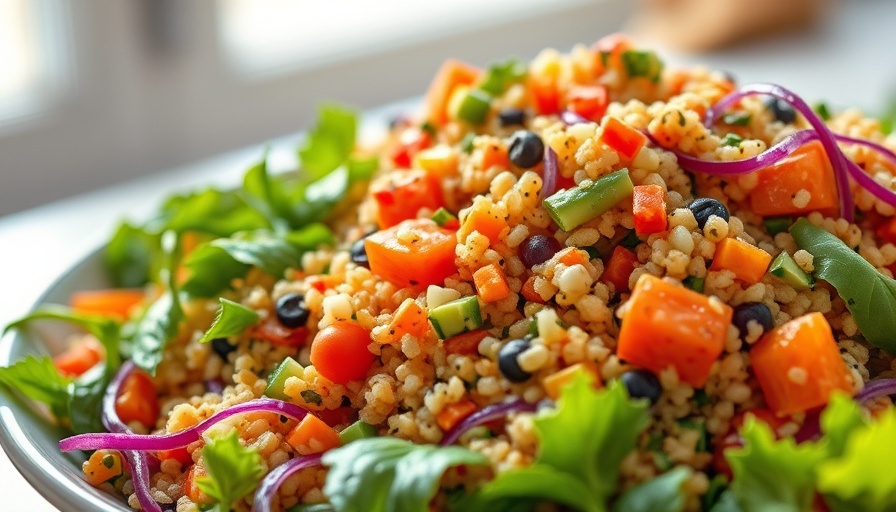 Colorful quinoa salad highlighting plant-based diets for ulcerative colitis.