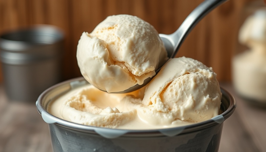 Homemade dairy-free protein ice cream being scooped, high protein dessert