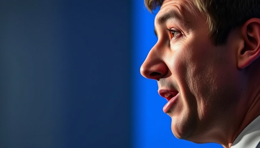 Close-up of a man speaking about health on a blue background.