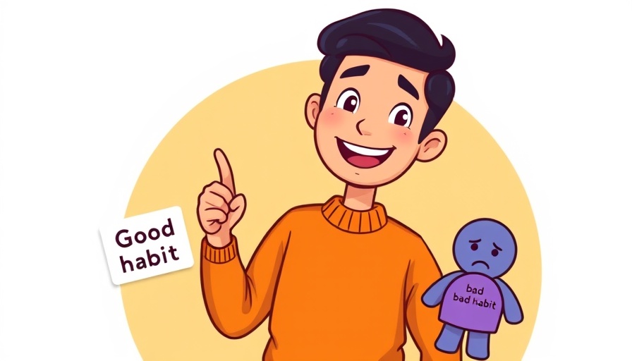 Cartoon of personal development with good and bad habits.