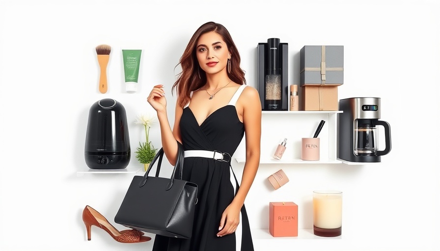 Functional fitness for busy moms lifestyle products and fashion collage.