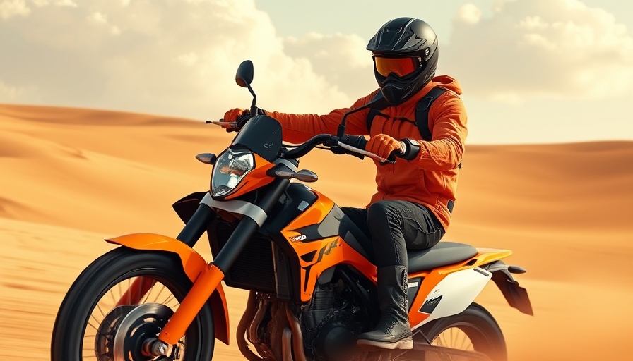 Motorcyclist in gear riding an orange motorcycle for injury prevention tips.
