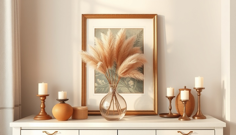 Elegant still life setting with vintage painting and decor.