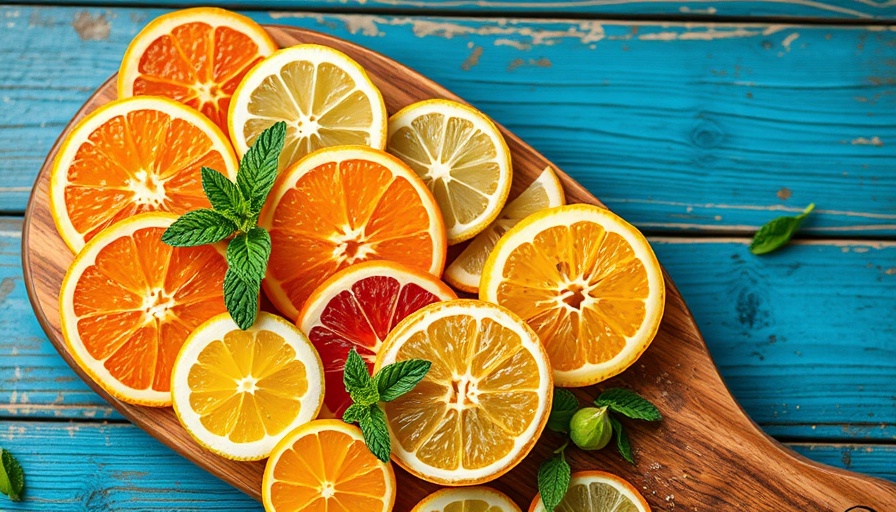 Vibrant citrus fruits showcasing Vitamin C for skin health