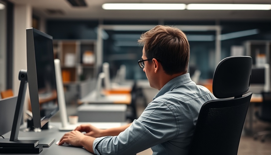Person sitting at a desk with poor posture indicating prolonged sitting health risks.