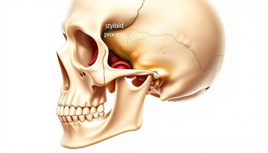 Eagle Syndrome anatomical illustration highlighting styloid process, educational.