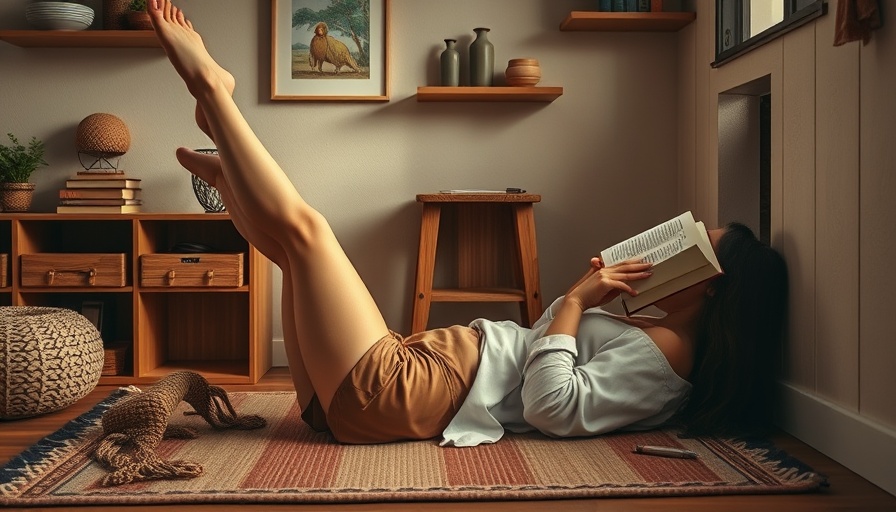 Relaxed woman finding wellness tips for busy moms by reading.