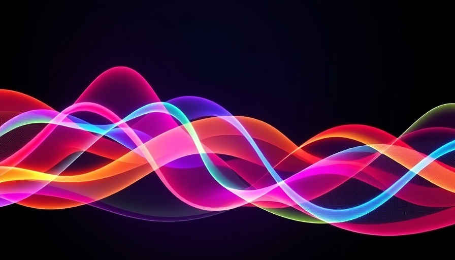 Abstract sound waves illustrating Speech-to-Retrieval technology