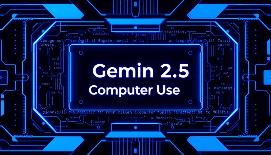 Gemini 2.5 Computer Use interface with digital code elements.