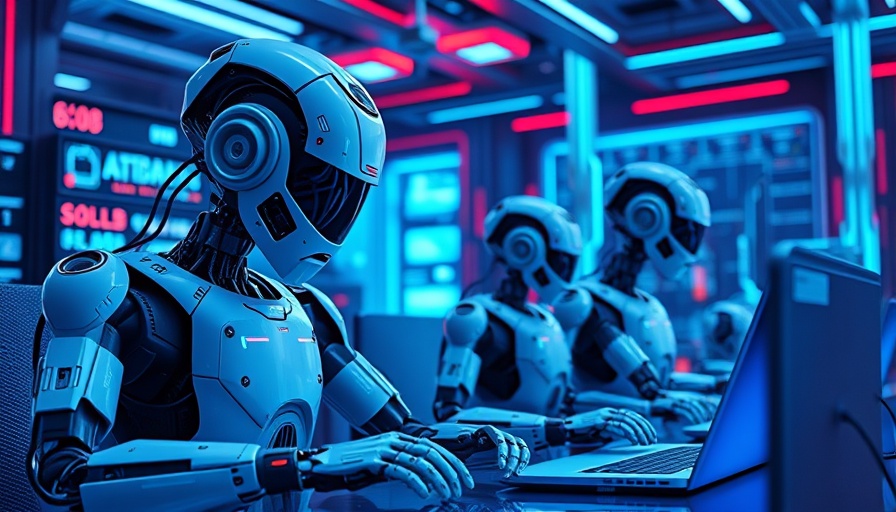 AI agents coding in a futuristic lab with neon lights, AI Agents for Small Businesses