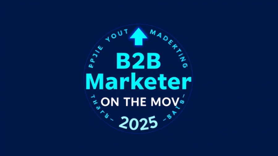 B2B Marketers on the Move 2025 logo with arrow design.