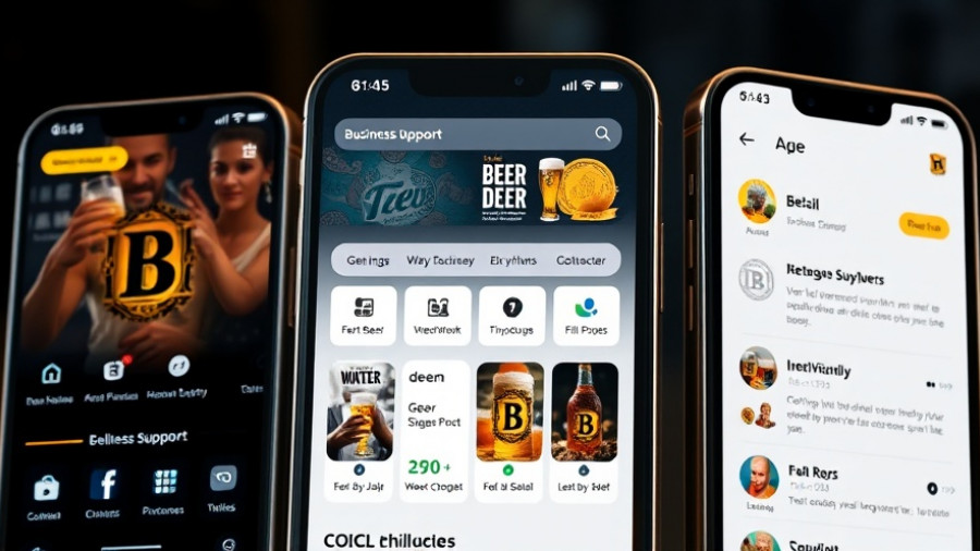 Innovative beer app interface showcasing features and social aspects.