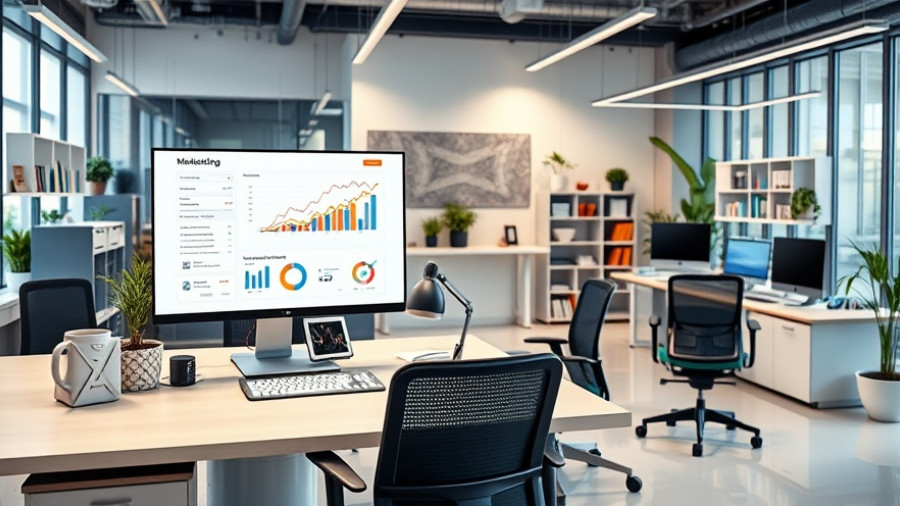 Contemporary workspace showcasing marketing foundations.