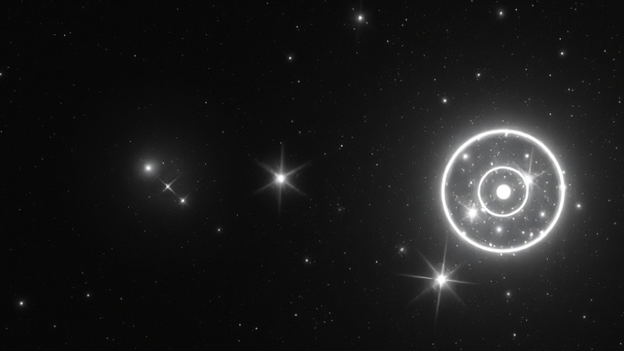 Series of cosmic events identified by AI Model Gemini in grayscale.