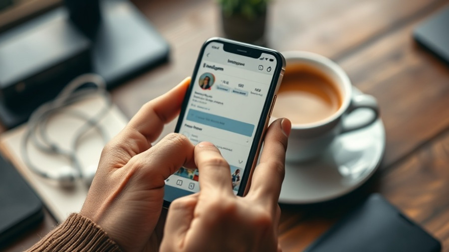 Hand holding smartphone displaying Instagram profile, Instagram Analytics Tools 2025.