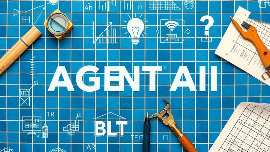 Graphic of agentic AI design patterns with symbols and tools.