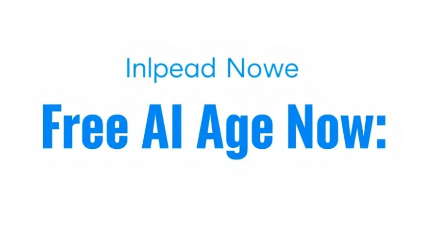 Modern digital banner for AI tools with blue text on white.