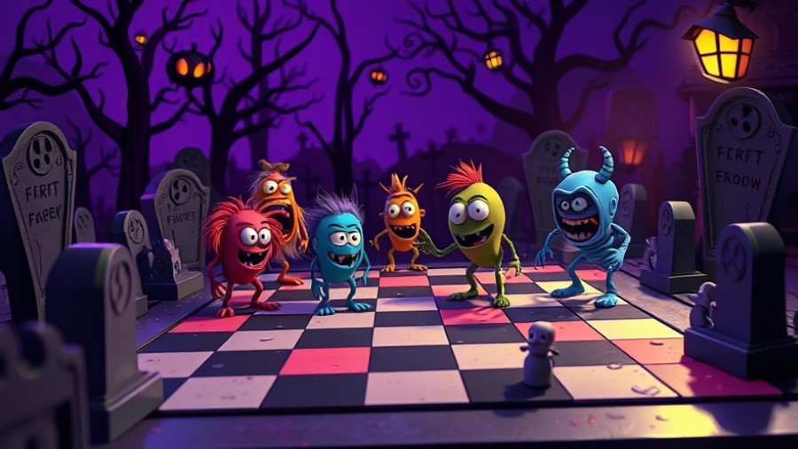 Spooky Express Halloween game with cartoon monsters on game board