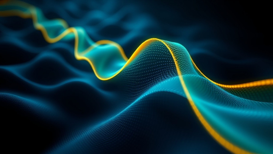 Neon waveform line illustrating time series feature engineering.