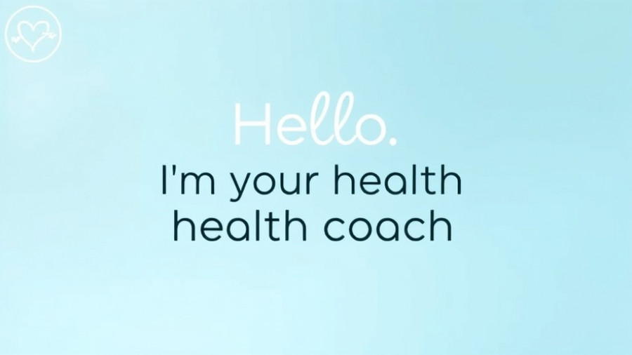 Modern AI health coach graphic with welcoming text