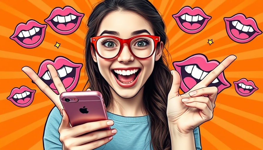 Cheerful woman with phone, cartoon smiles, best CRMs for dental practices.