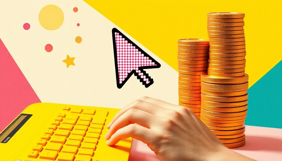 Colorful collage of yellow keyboard, coins, and pixel cursor, ChatGPT updates.