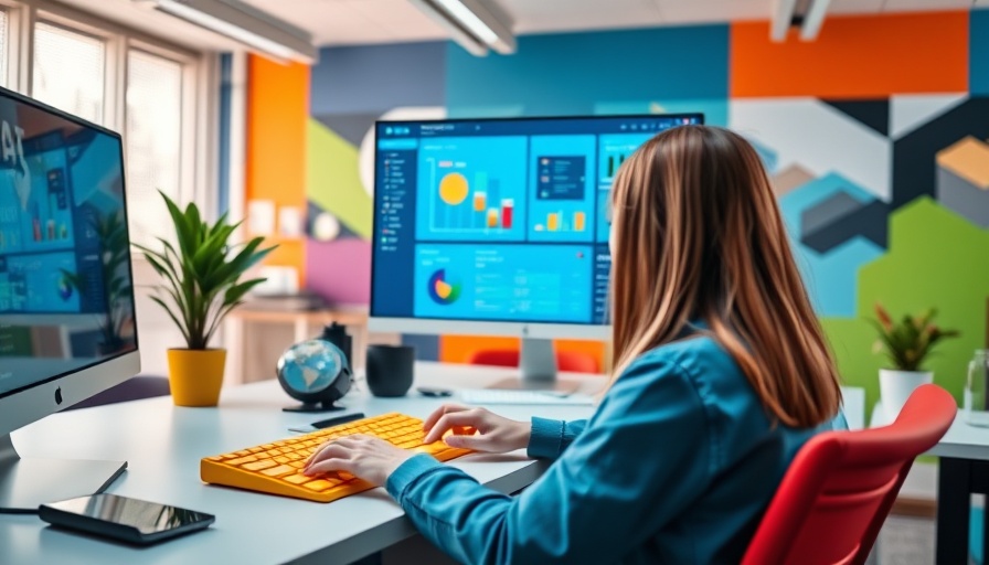 Modern workspace with CRM dashboard, best CRMs for landscaping businesses.
