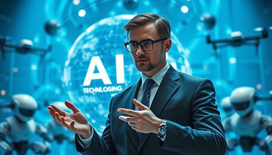 Futuristic scene with AI globe and digital tech.