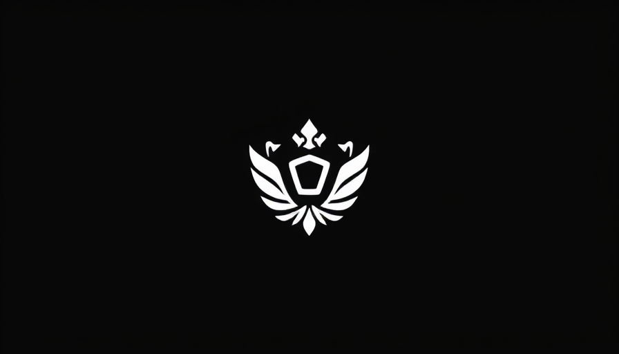 Modern logo with white text on a black background