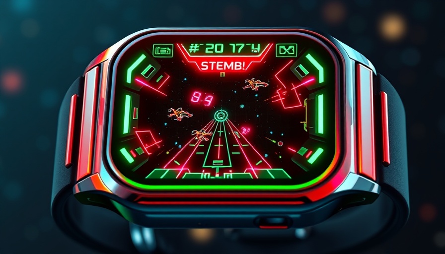 Apple Watch gaming: retro space shooter display