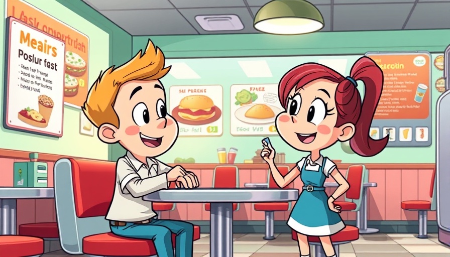 Animated cartoon scene in a diner related to The Biggleboss Incident.