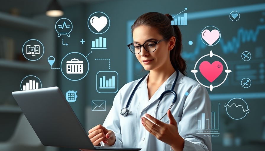 Young medical professional using CRM software with healthcare icons, best healthcare CRM software 2025.