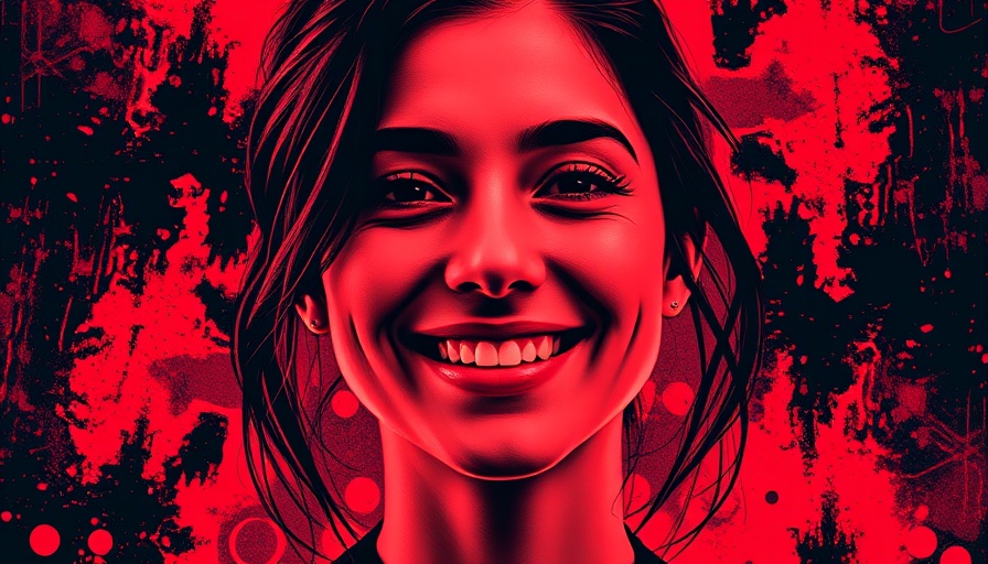 Stylized young woman smiling in marketing theme, framework for destroying imposter syndrome.