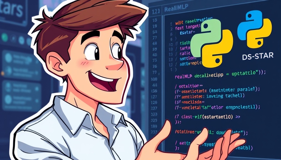 Machine Learning Engineering Agent in a tech illustration with coding example.