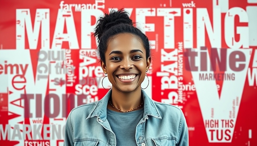 Marketing to Gen Z audiences: Vibrant collage of smiling young woman with marketing text.