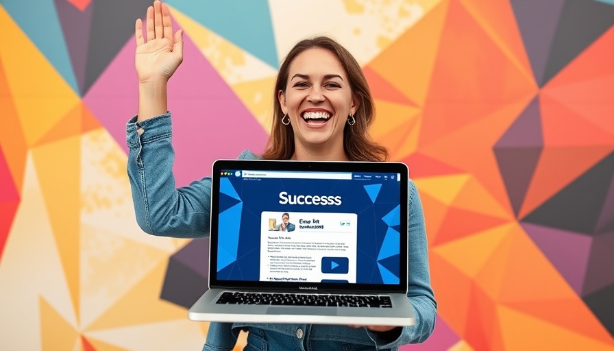 Email design best practices illustrated by a happy woman celebrating with a laptop.